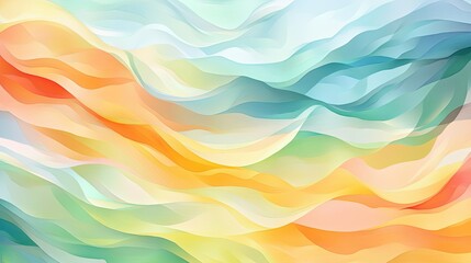 Leinwandbilder - Pastel color waves create an abstract flow across the background, offering a peaceful and artistic design.