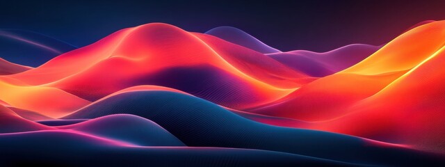 Poster - Abstract Tech Lines with Glowing Elements, modern digital aesthetic, vibrant colors, sleek design, perfect for contemporary computer backgrounds