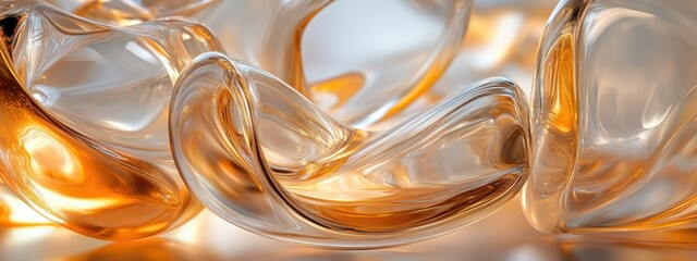 Poster - Intricate Glass Surface, showcasing clarity, light distortion, soft reflections, emphasizing the beauty of texture and transparency