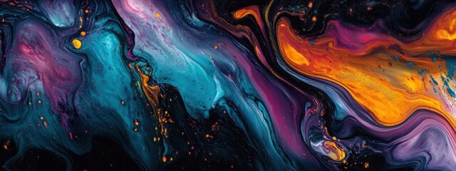 Poster - Vibrant Abstract Expression, dynamic paint texture, expressive brushwork, lively color patterns, captivating visual energy, artistic exploration