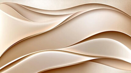 Poster - abstract beige and brown wave pattern design