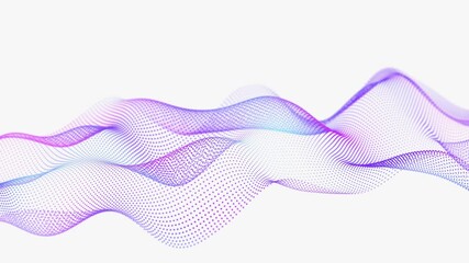 Leinwandbilder - Futuristic wave with many dots. Abstract motion background of colored dots. Technology or science. 3d rendering Seamless loop. 4K	

