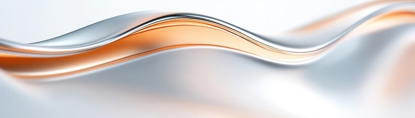 Poster - Curved, flowing metallic ribbons reflecting soft light, futuristic and elegant abstract design, modern luxury concept, creating a mesmerizing visual display.
