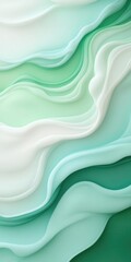 Poster - Abstract wind currents visualized as flowing lines in soft greens and blues, eco-conscious and atmospheric design.
