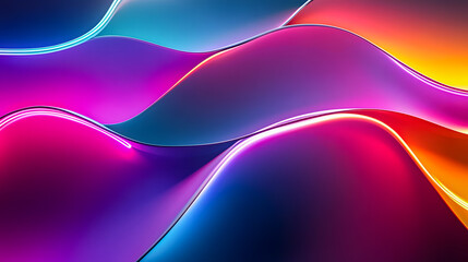 Poster - Abstract colorful waves of light with vibrant gradients flowing smoothly, creating a dynamic and modern background for creative projects and digital designs