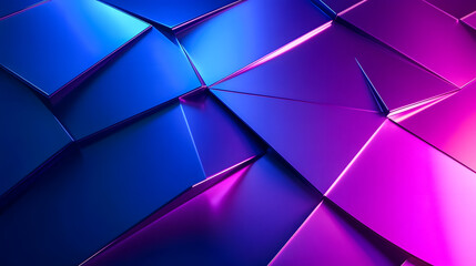 Poster - Vibrant Geometric Abstract Background with Colorful Shading in Blue and Purple Tones for Modern Digital Designs and Artistic Projects