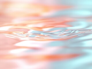 Poster - Abstract bokeh and blur of soft light reflections on water, serene and meditative visual, pastel tones create a tranquil atmosphere.
