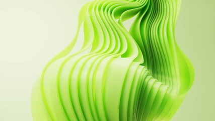 Poster - flowing gradient green curve ribbons background, 3d rendering.