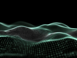 Poster - Dynamic digital waves simulation virtual space 3d visualization abstract environment close-up view concept of modern technology