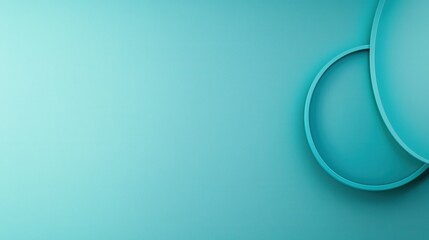 Wall Mural - Minimalistic Teal Wallpaper with Simple Circular Elements