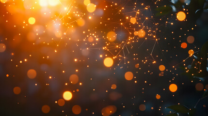 Poster - Stunning Glowing Bokeh Effect with Warm Light and Sparkling Particles Creating a Magical and Dreamy Atmosphere in Soft Focus Background