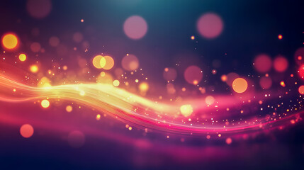 Poster - Abstract colorful light waves with glowing bokeh effects on a vibrant background suitable for digital design, technology, or artistic projects