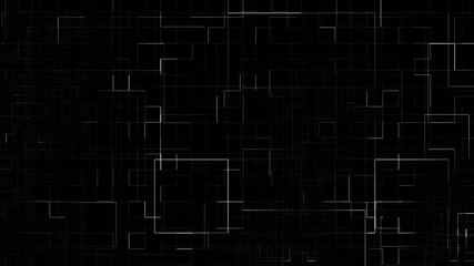 Wall Mural - black and white line pattern animation background. digital maze loop