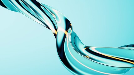 Aufkleber - Abstract blue gradient curve glass background, 3d rendering.