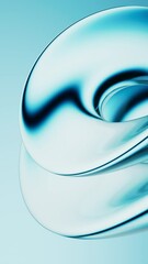 Poster - abstract blue gradient glass background with smooth transitions of color, 3d rendering.