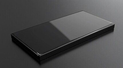 Poster - Glossy black rectangular box on dark surface.
