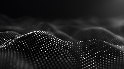 Poster - A sleek and minimalistic background featuring a grid of dots and lines forming geometric patterns in monochrome shades