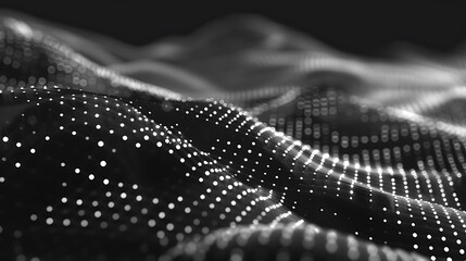 Poster - A sleek and minimalistic background featuring a grid of dots and lines forming geometric patterns in monochrome shades