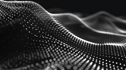 Poster - A sleek and minimalistic background featuring a grid of dots and lines forming geometric patterns in monochrome shades