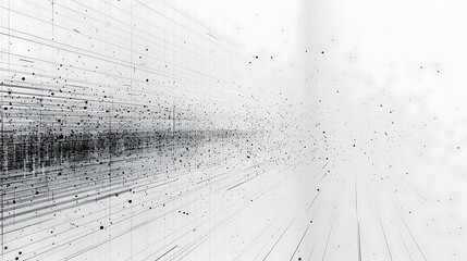 Poster - A sleek and minimalistic background featuring a grid of dots and lines forming geometric patterns in monochrome shades