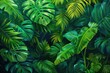 © Harsha - Nature leaves  green tropical forest  backgound illustration concept