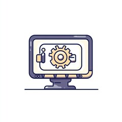 Poster - Computer screen displaying a gear and user information
