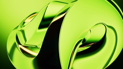 Poster - Abstract green gradient glass background with smooth transitions of color, 3d rendering.