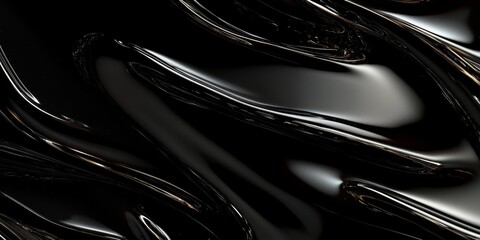 Poster - Abstract black glossy liquid texture background.