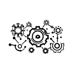 Poster - Interconnected gears represent technological innovation and progress
