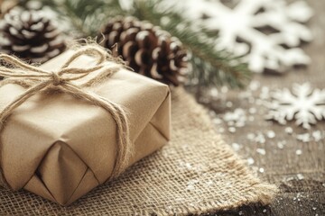 a simple brown paper wrapped gift