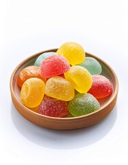 Wall Mural - Colored jelly sweet sugar candies isolated on white background