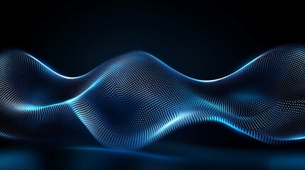 Poster - Abstract digital wave design, dark background, graphic element, possible for technology presentation
