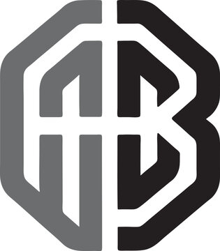 Logo of letter AB on white background 