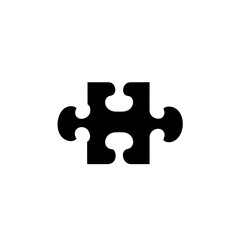 Poster - A Black Puzzle Piece Represents Connection And Teamwork