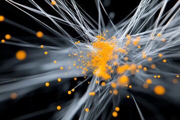 Poster - Abstract Digital Art of Dynamic Lines and Particles Creating a Stunning Visual Experience