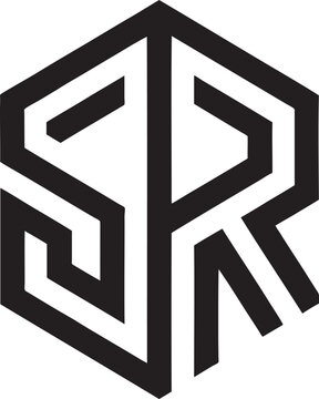 SR pentagonal letter logo