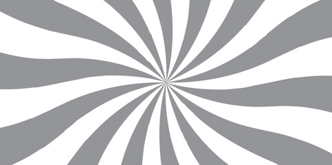 Poster - Abstract Swirling Optical Illusion. Monochrome Hypnotic Spiral Design. background with rays retro starburst. Spiral radial striped backdrop design. Sunburst background radial lines design