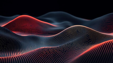 Poster - Abstract digital landscape waves