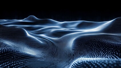 Leinwandbilder - Abstract glowing blue digital landscape.