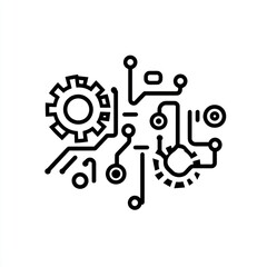 Poster - Abstract technological gear and circuit design illustration