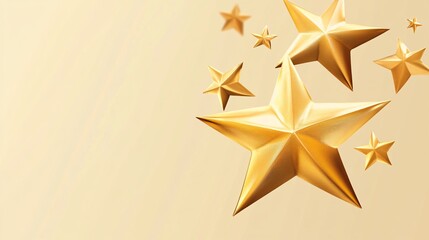 Poster - A collection of shiny golden stars on a soft gradient background, creating a celebratory and uplifting mood.