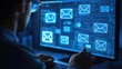 © Firadoaw - Customer service representative responding to inquiries through email and live chat on a computer screen illustrations