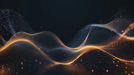 Aufkleber - Abstract digital wave, dark background, modern design, possible use presentation graphic
