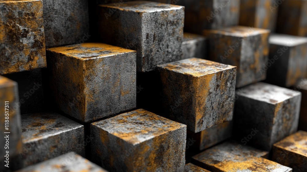 Geometric 3d cubes abstract background with dynamic floating shapes and ...