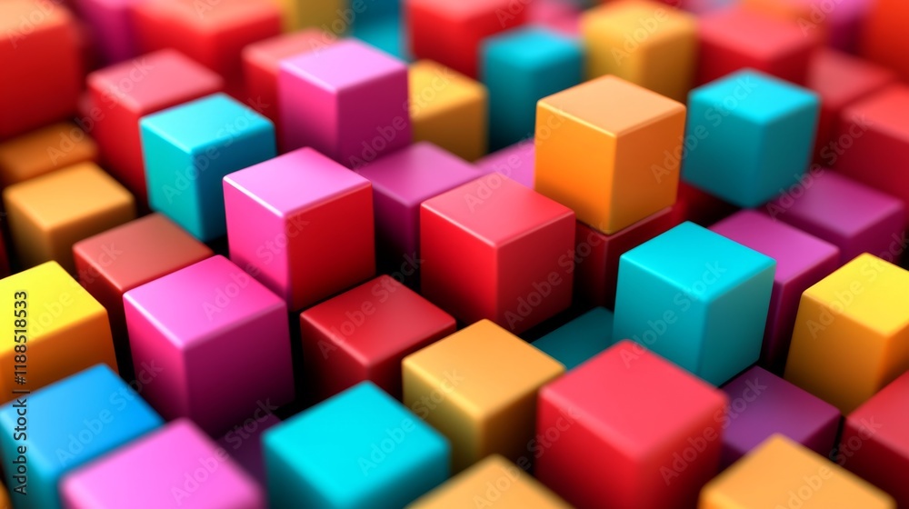 Geometric 3d cubes abstract background with dynamic floating shapes and ...