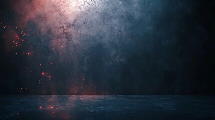 Poster - Dark room with red sparks, dramatic lighting, empty space