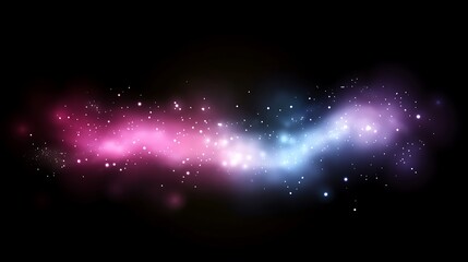 Poster - Abstract cosmic nebula, vibrant colors, black background, digital art, space exploration, stock photo
