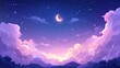 © 69 - Dreamy Night Sky with Moon and Stars Over Gentle Clouds