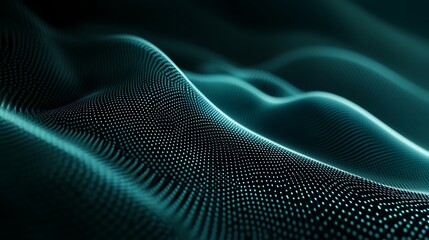 Poster - Abstract teal digital wave background
