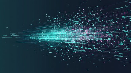 Aufkleber - Abstract data stream, digital motion, technology background